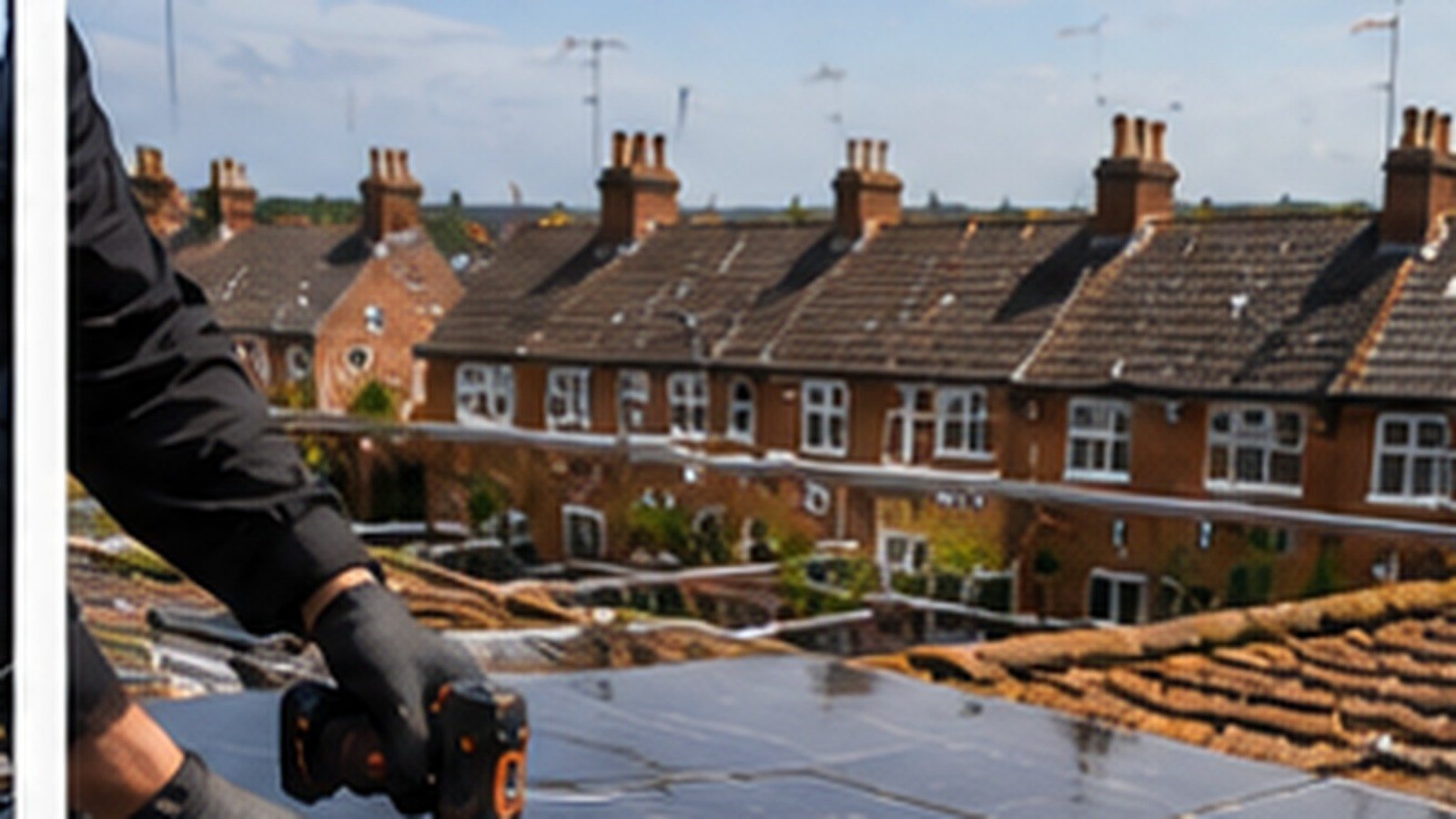 Solar installation in progress on a Derby home